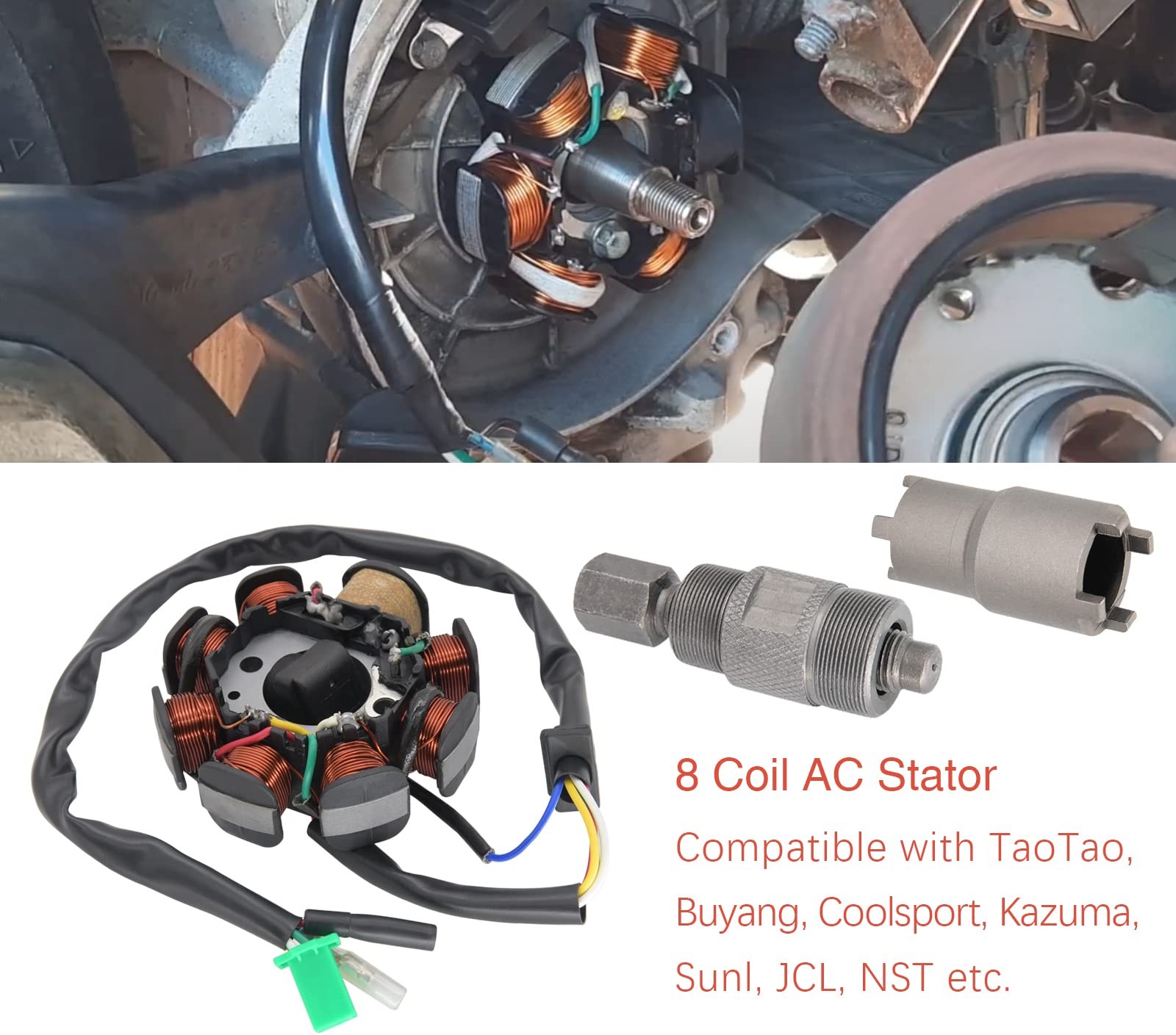 Ignition Stator Magneto AC 8 Pole 5 Wire Coil Scooter For GY6 50CC 60CC 80CC …