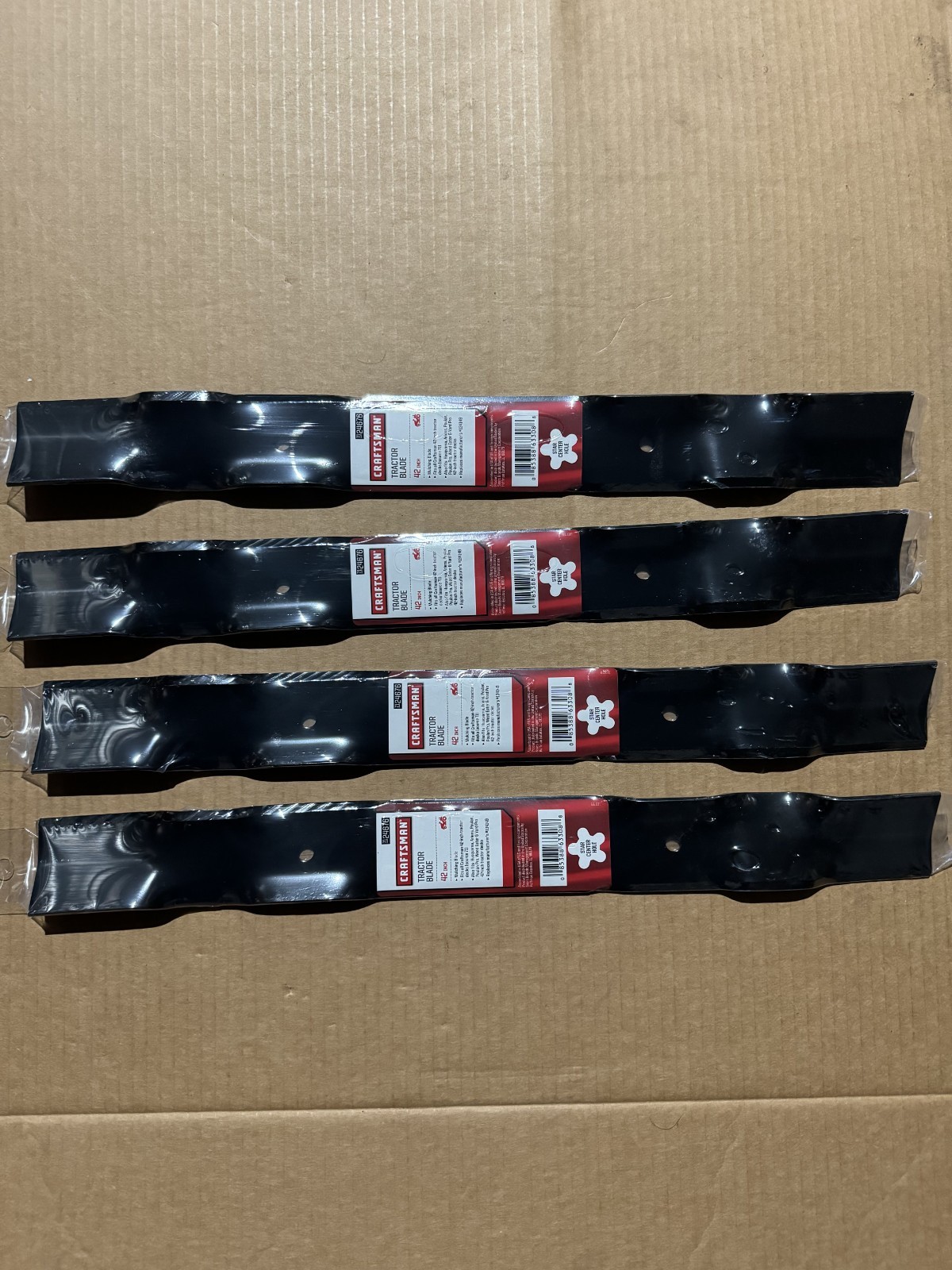 4 OEM CRAFTSMAN 42″ LAWN MOWER DECK MULCH BLADES 134149 422719 138971 5 STAR MNT