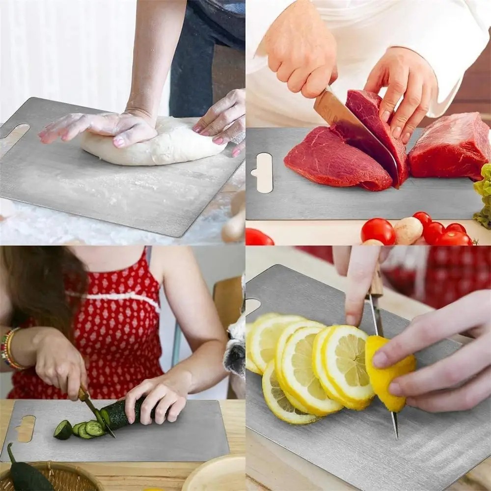 Titanium Cutting Board Double-Sided Titanium Cutting Boards for Kitchen Camping