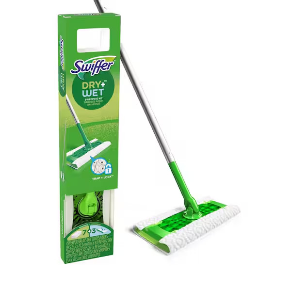 Swiffer Sweeper 2-in-1, Dry and Wet, Floor Cleaner Includes 1 Mop + 10 Refills