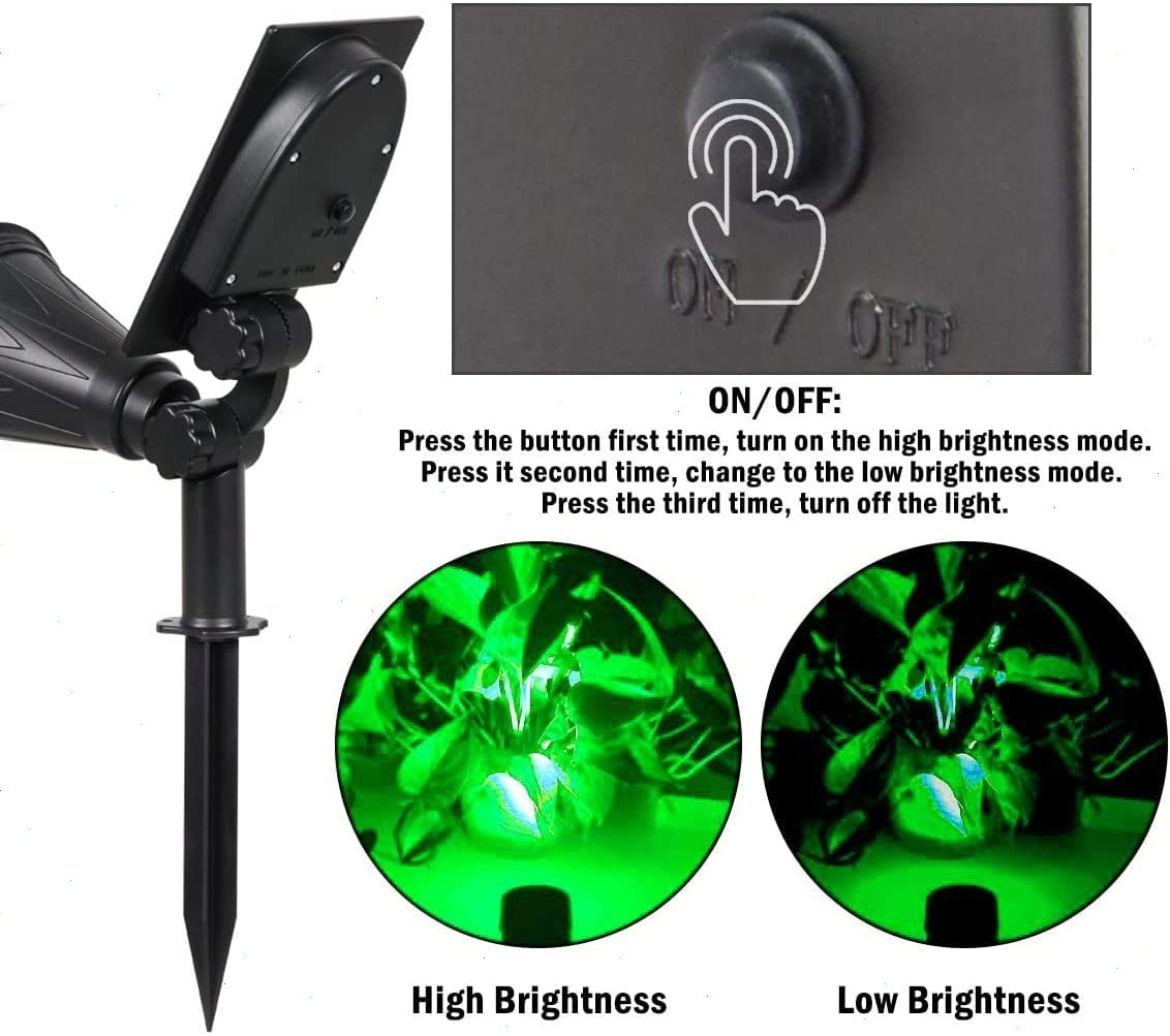 T-SUN 4Pks Solar LED Landscape Light Green Outdoor Garden Lamp Pathway Spotlight