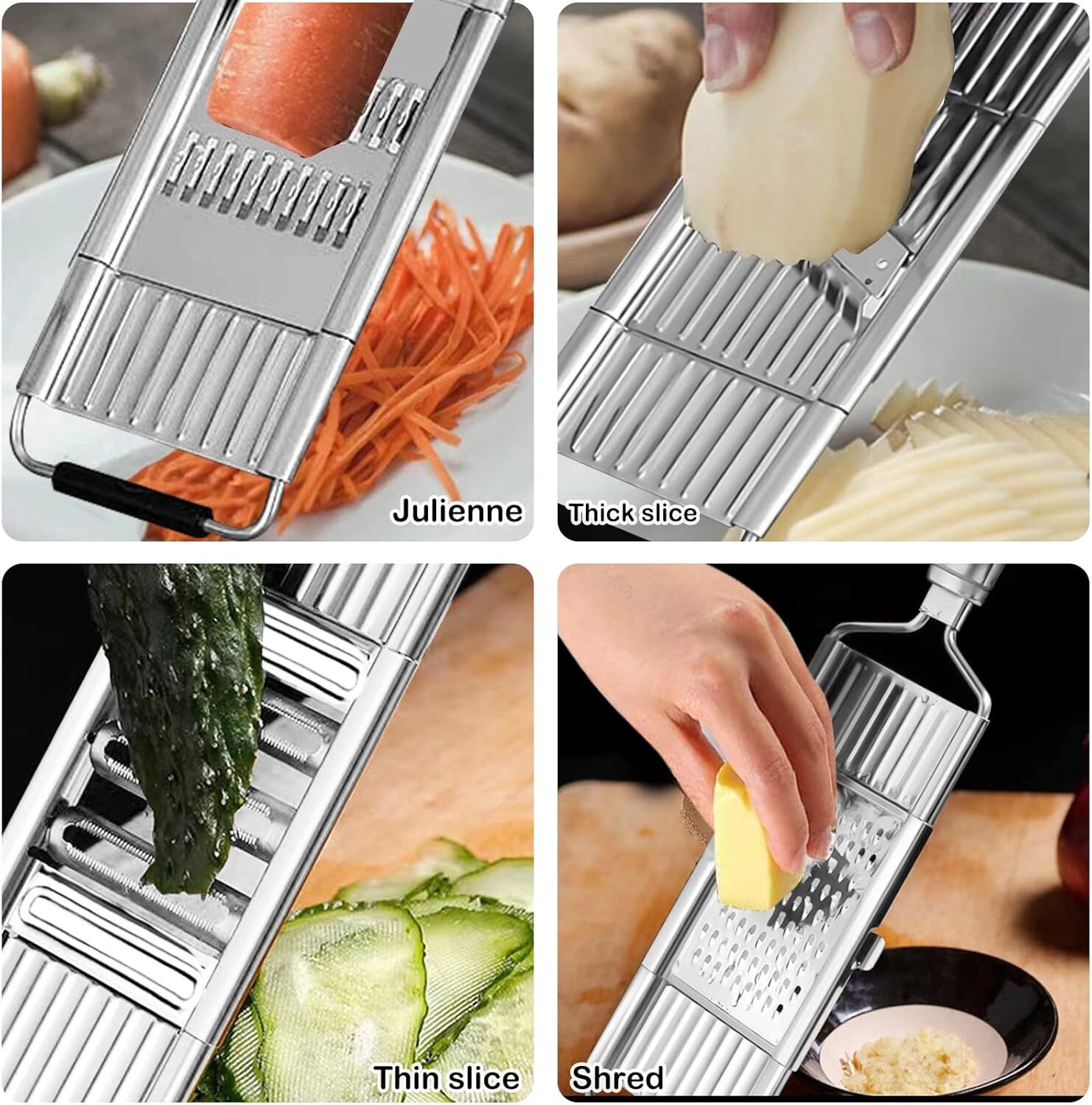 4 in 1 Vegetable Slicer Shredder Grater Cutter Manual Carrot Potato Grater Lot