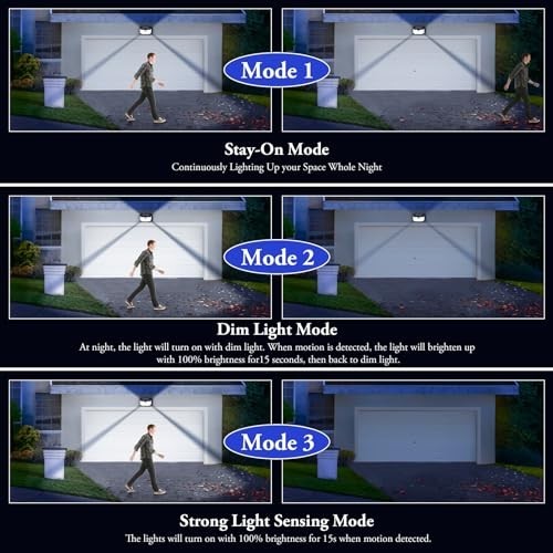 Solar Wall Lights Outdoor 4 Pack 178 LED Motion Sensor Security Waterproof