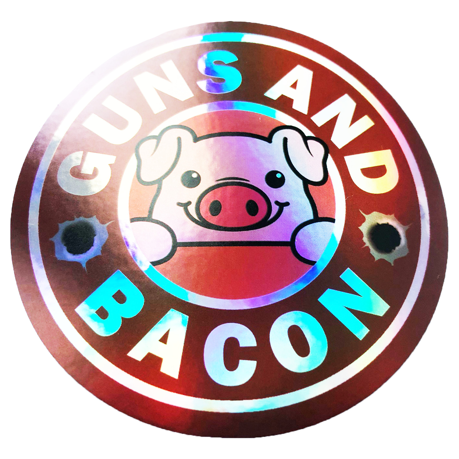 Shiny Guns and Bacon 2A Second Amendment Gun Rights NRA Sticker 3 Inch Laptop