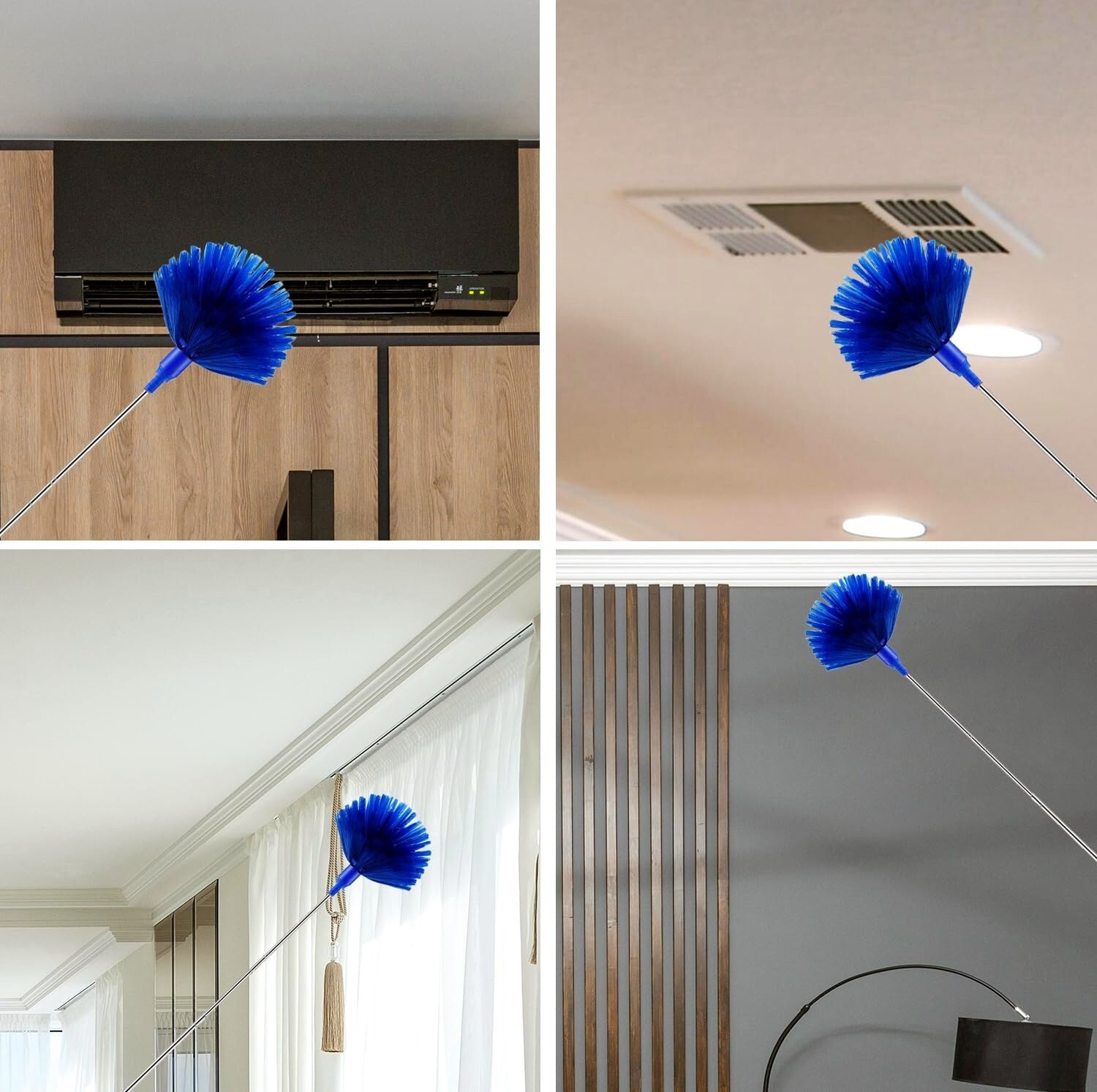 Microfiber Ceiling Fan Duster & Cobweb Cleaning Brush Cleaner Kit Extension Pole