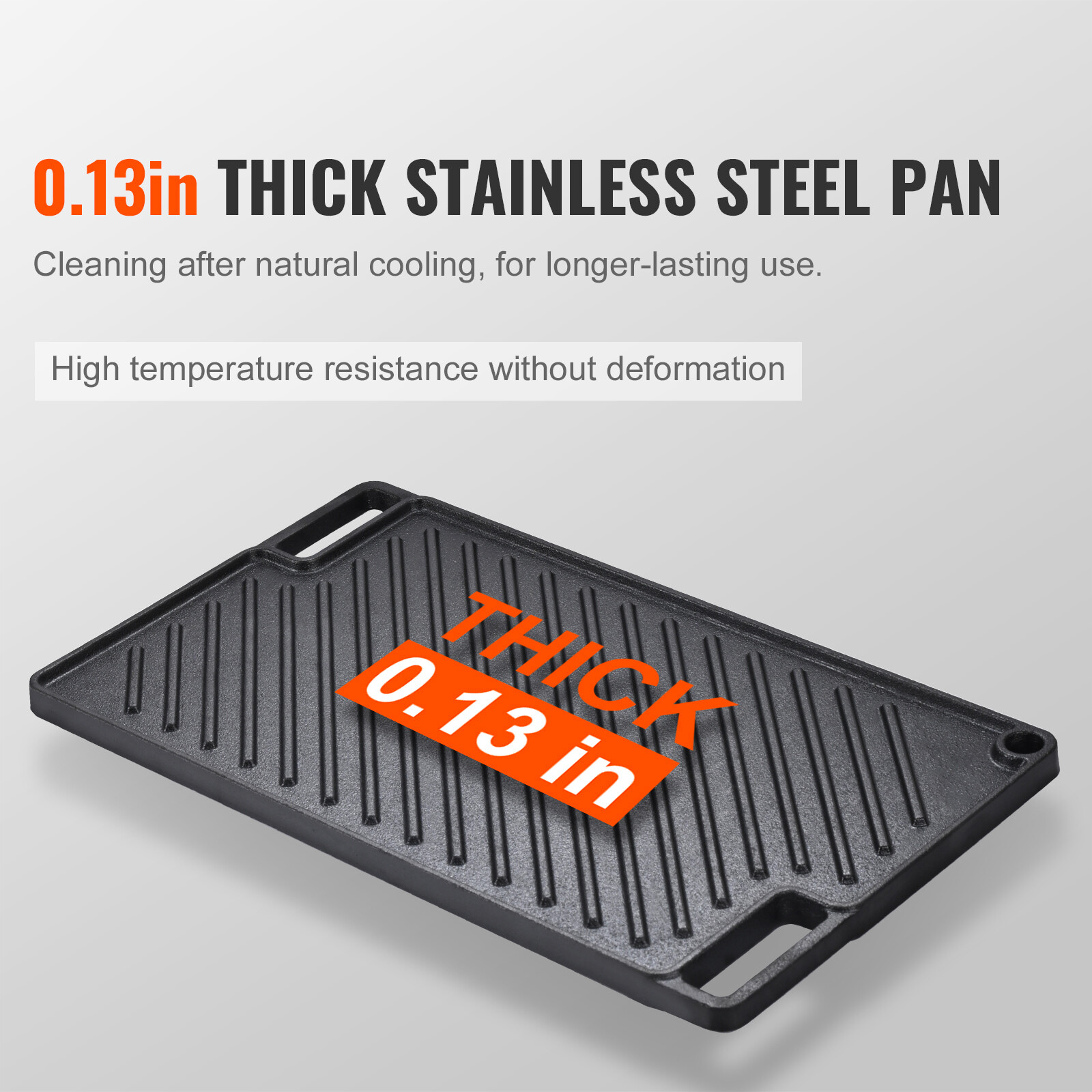 VEVOR 9.7″x16.7″ Reversible Grill Griddle BBQ Flat Stove Top Griddle Cast Iron
