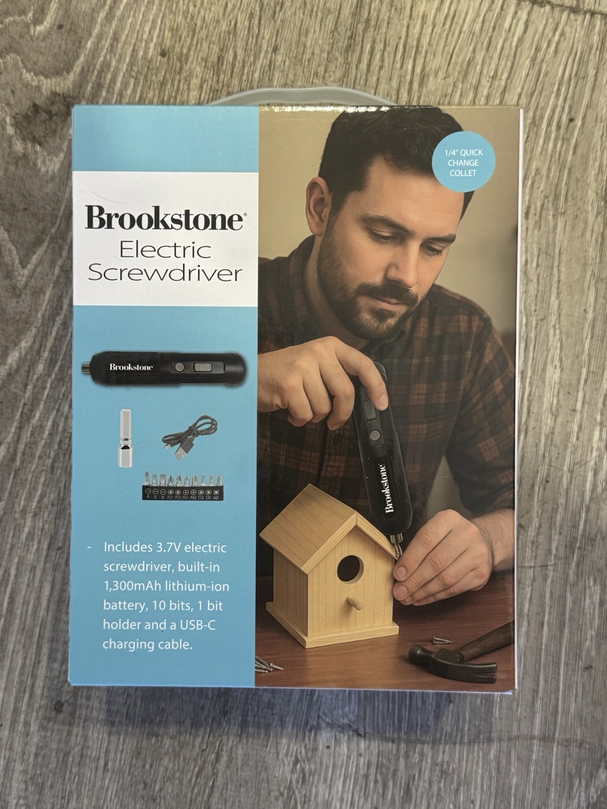 NIB Brookstone BR-ESCR-200 Electric Screwdriver USB-C Rechargeable 1300mAh