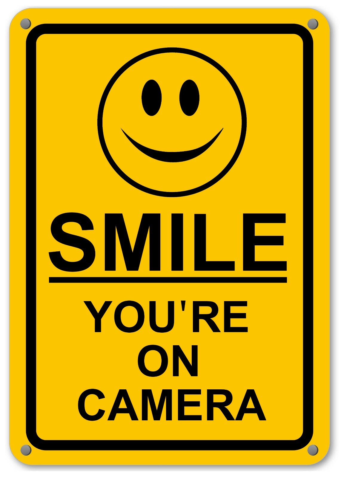 New Smile You’re on Camera Yellow Business Security Sign CCTV Video Surveillance