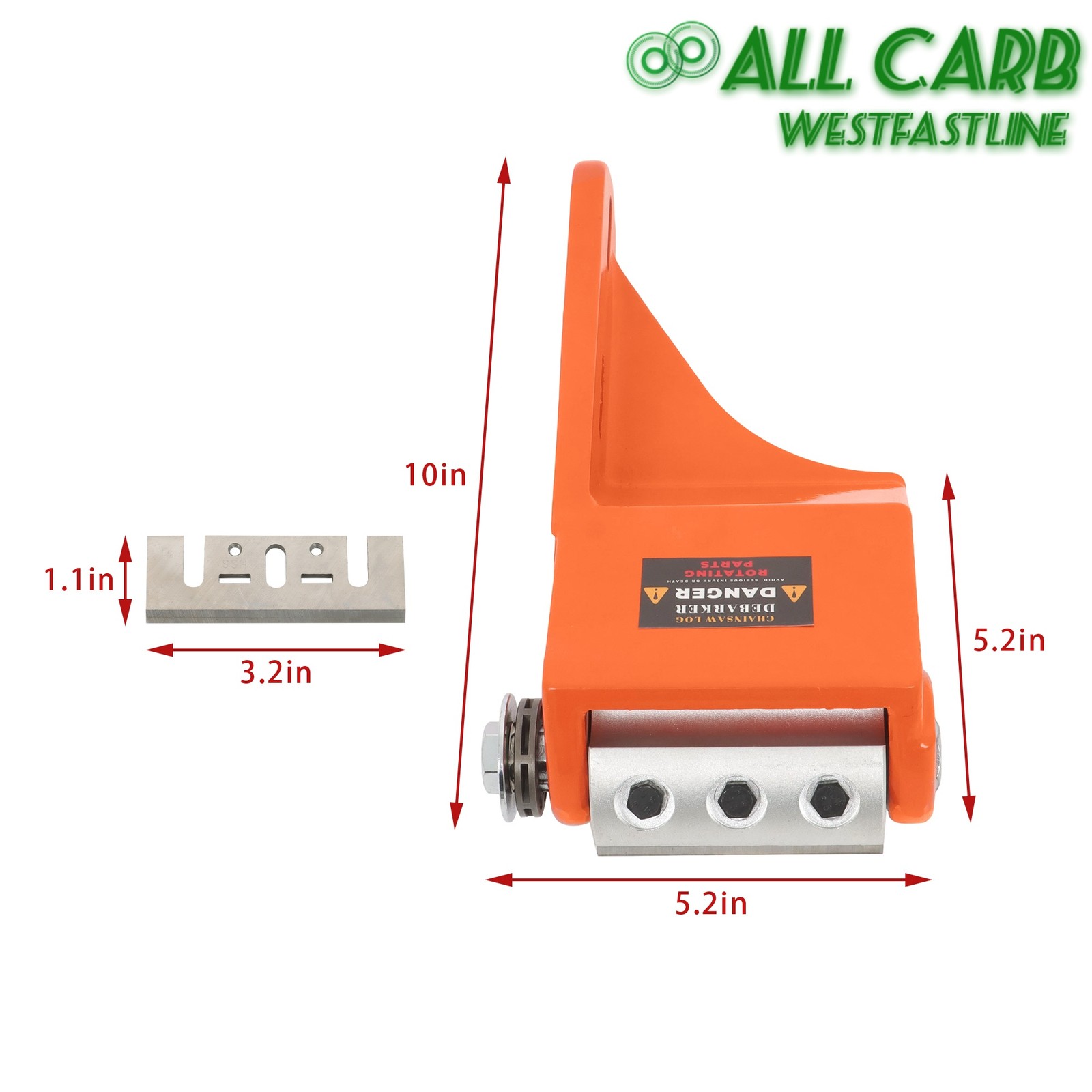 Log Peeler Log Debarking Tool Chainsaw Debarker 10in Orange w/2Replace Cartridge