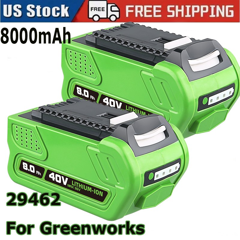 2pack 29462 For Greenworks 40V 8.0Ah 8000mAh Battery G-MAX Li-ion Replacement