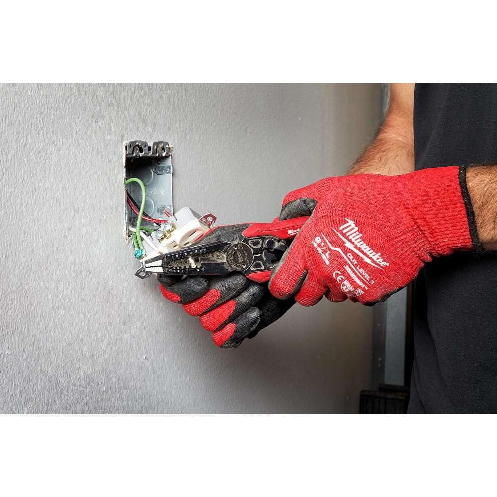Milwaukee 9 in. 7-in-1 High Leverage Combination Wire Stripper/Cutter Pliers