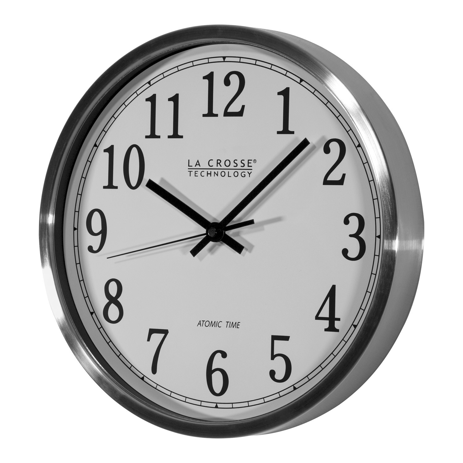 WT-3126B La Crosse Technology 12″ Stainless Atomic Analog Wall Clock – Open Box