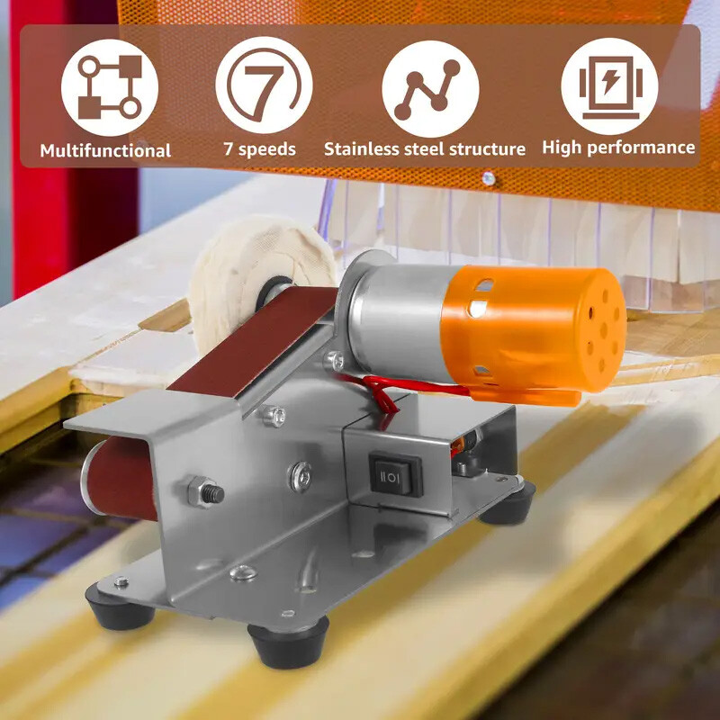 Mini Belt Sander Electric Bench Polisher Grinding Machine Polisher Grinder DIY