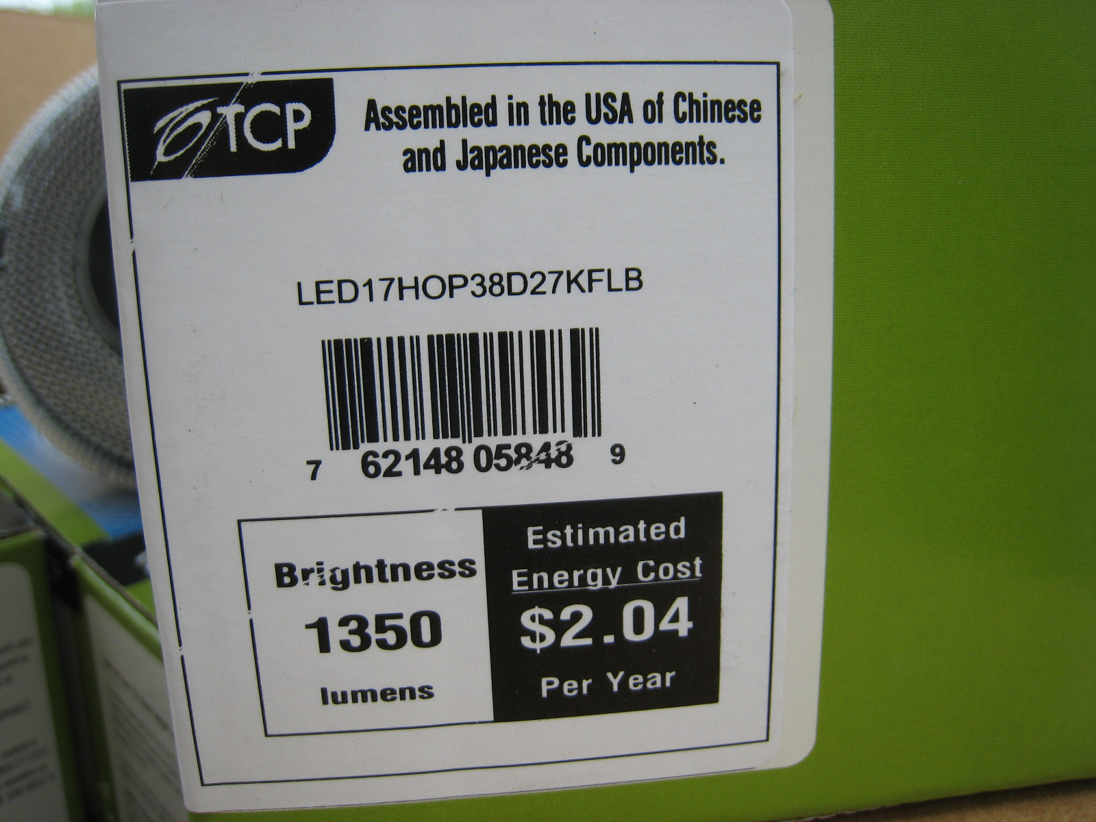 TCP Dimmable LED17HOP38D27KFLB 17watt 2700K Warm 1350 Lumens FREE SHIP