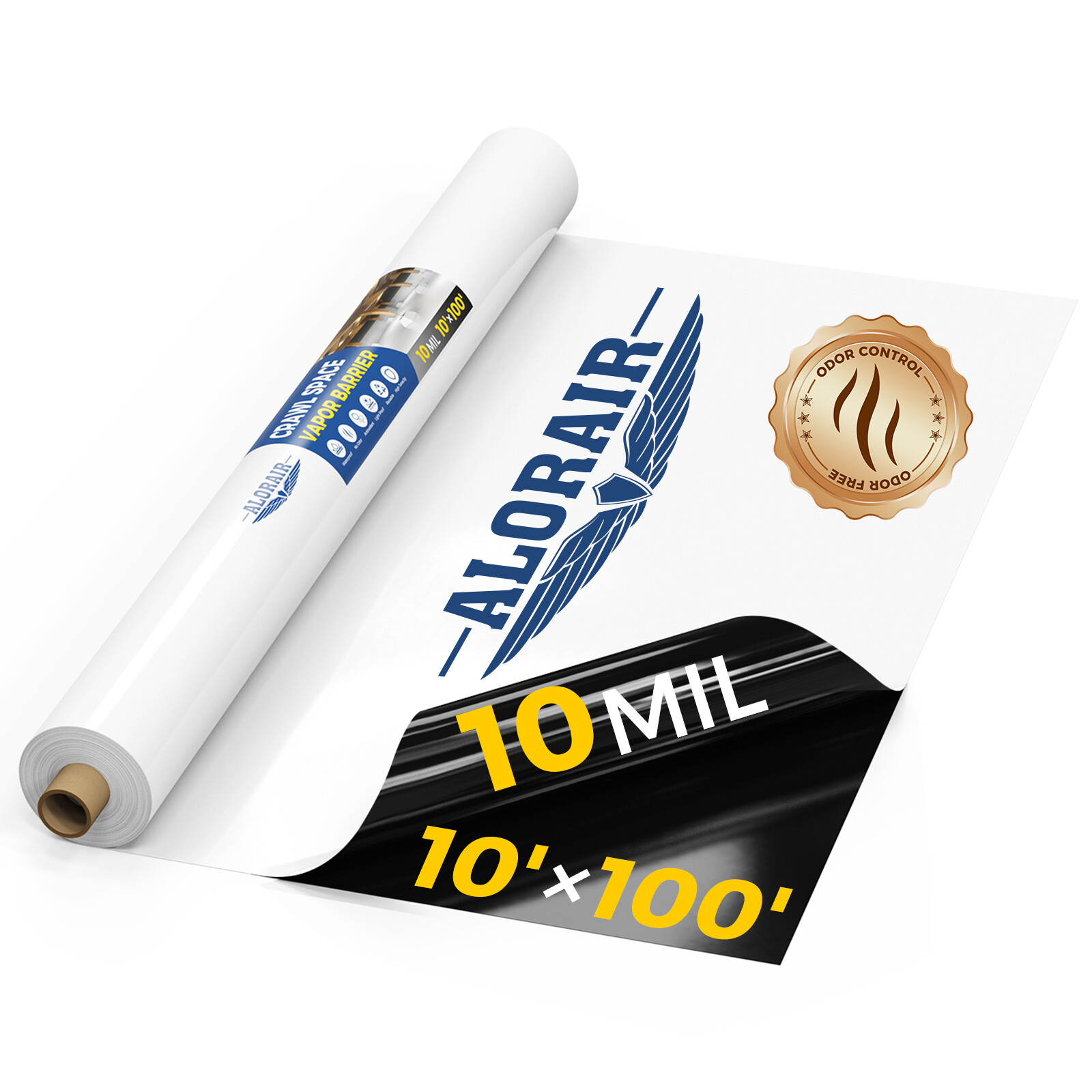 ALORAIR Crawl Space Vapor Barrier 10 mil 10′ x 100′ Crawlspace Encapsulation kit