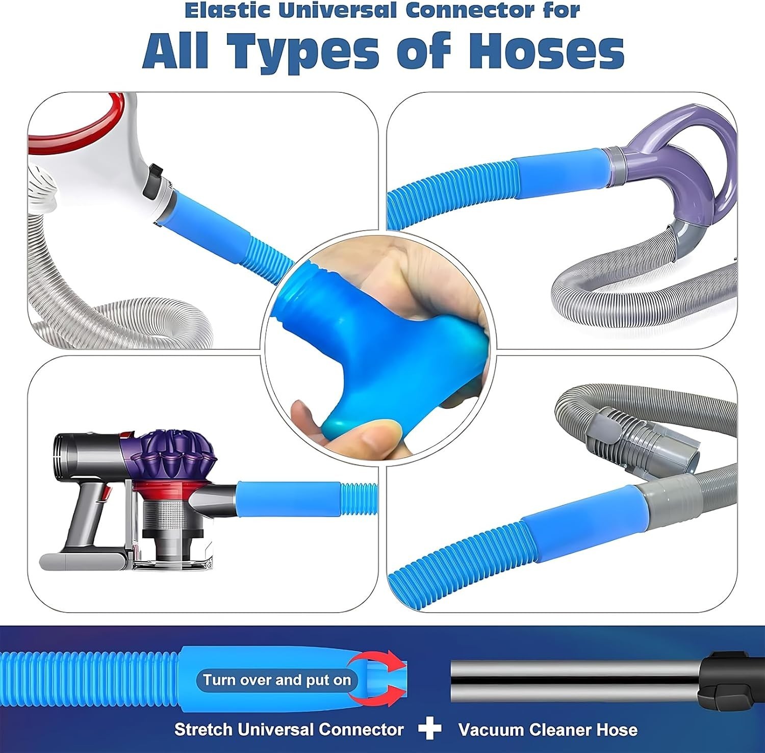 2-Piece Dryer Vent Lint Remover Vacuum Hose Attachment Cleaner Kit with Brush