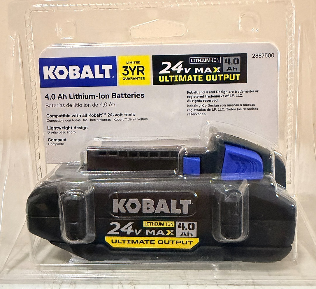 Kobalt 24v Max 4ah Battery #2887500 Ultimate Output New Sealed