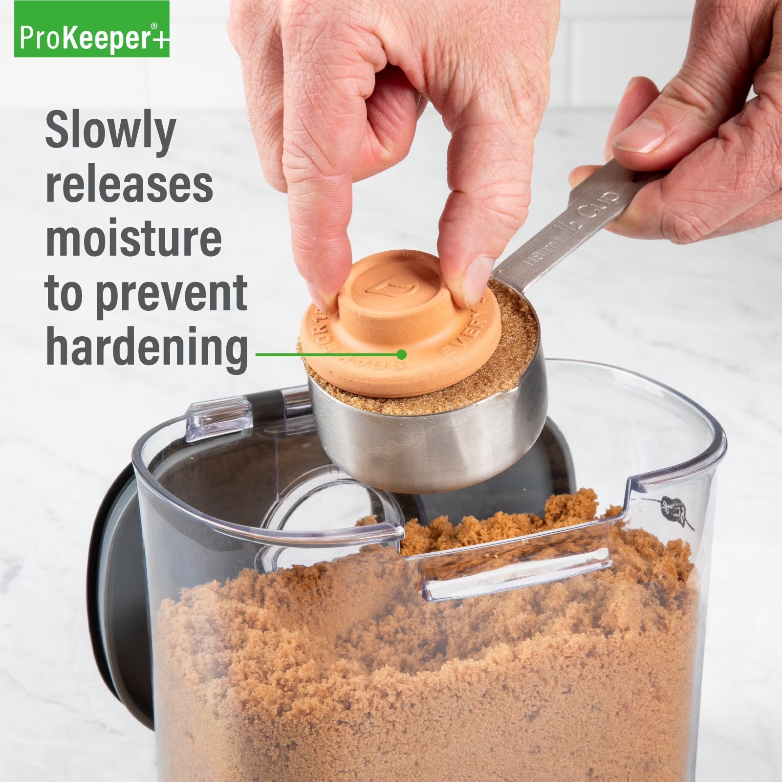 Brown Sugar ProKeeper+ Airtight Container With Terra Cotta Stone for Food