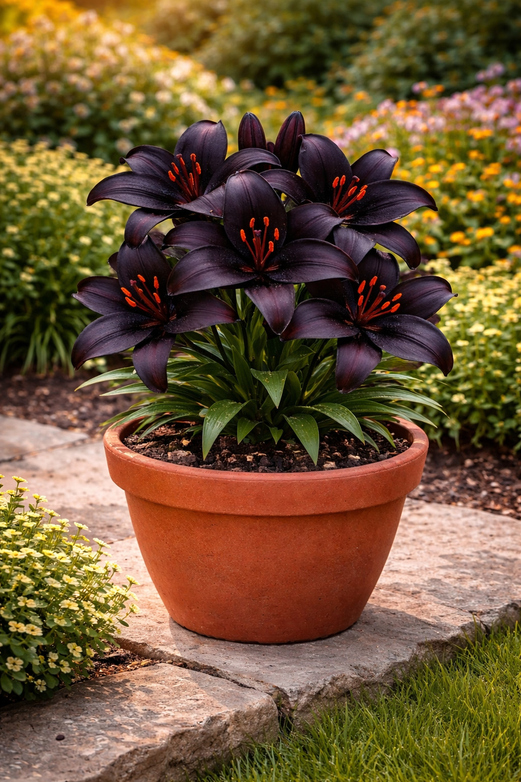 Blackstone Lily Bulbs for Planting – Deep Burgundy Black Asiatic (10)