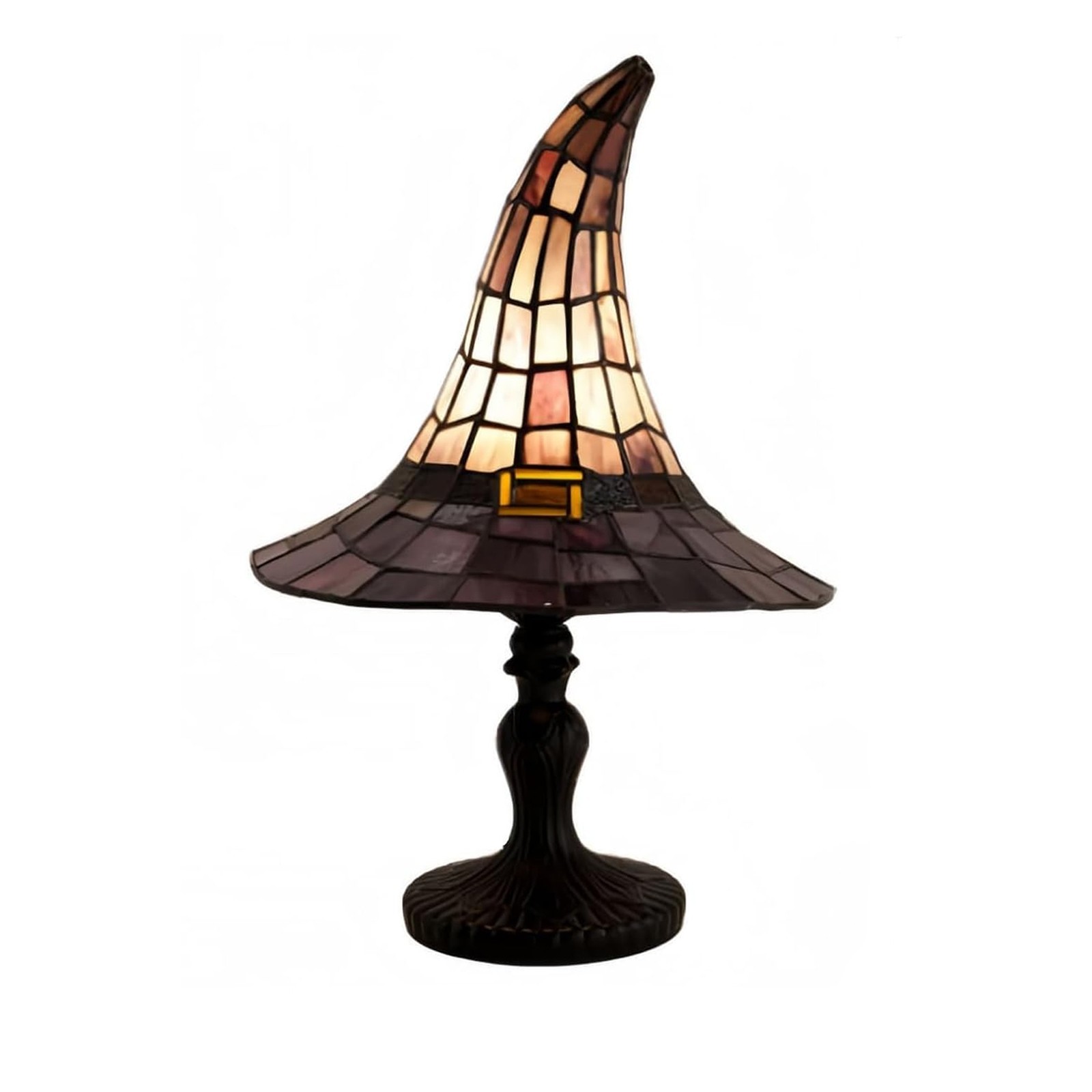 Stained Glass Witch Hat Lamp,USB Powered Gothic Wizard Hats Night Light
