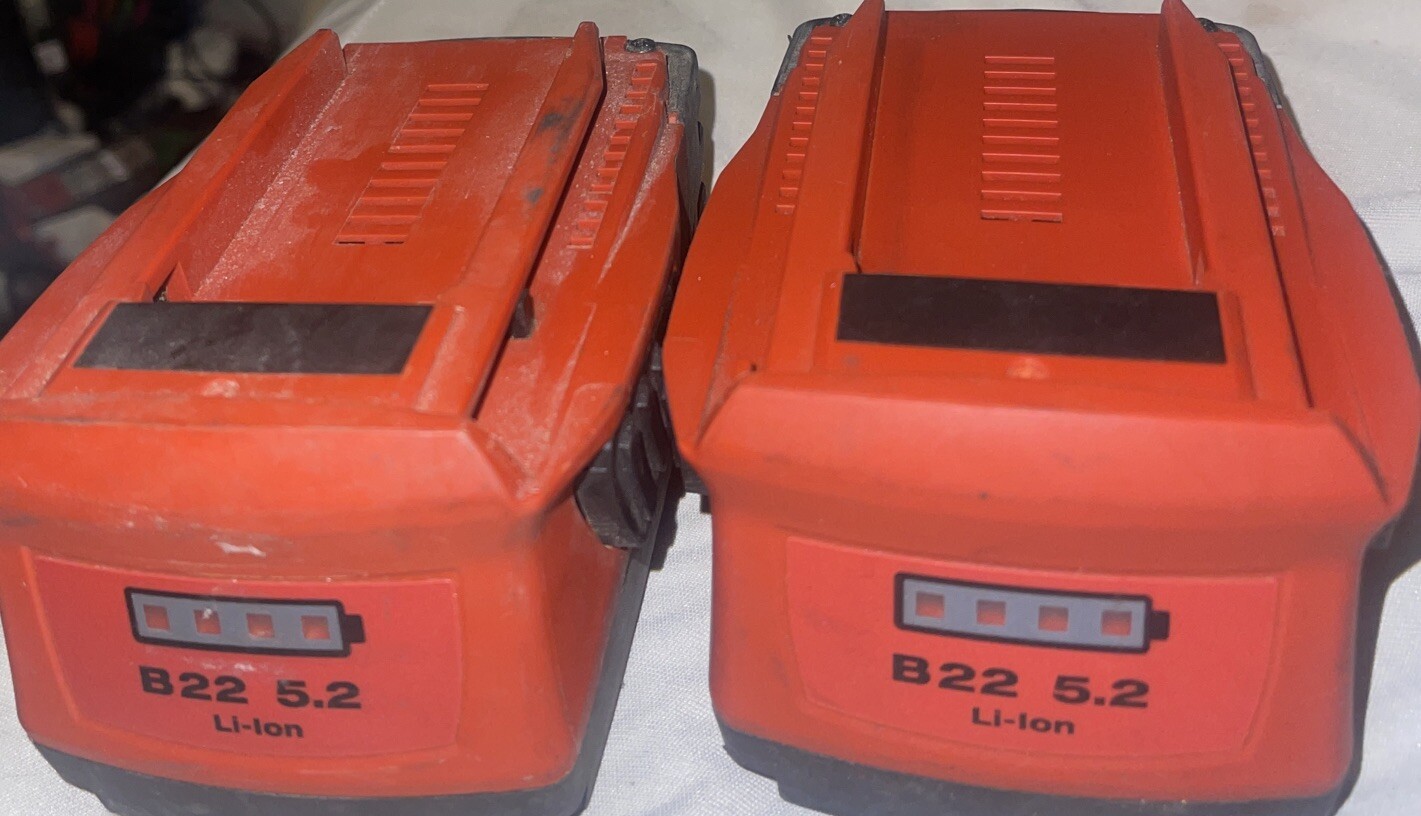 2 Hilti CPC B22 5.2Ah Li-Ion Cordless Tool Batteries