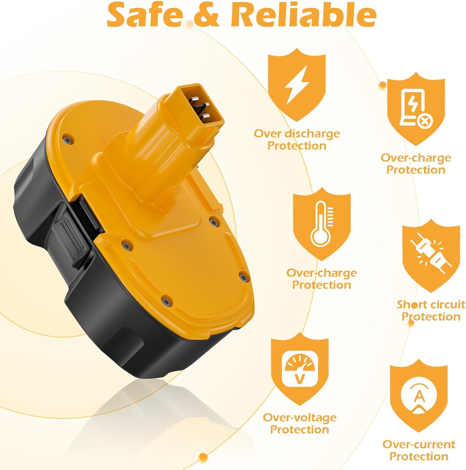 Pack 18Volt 6Ah for Dewalt 18V XRP Battery DC9098 DC9099 DC9096 Li-ion DC9096S