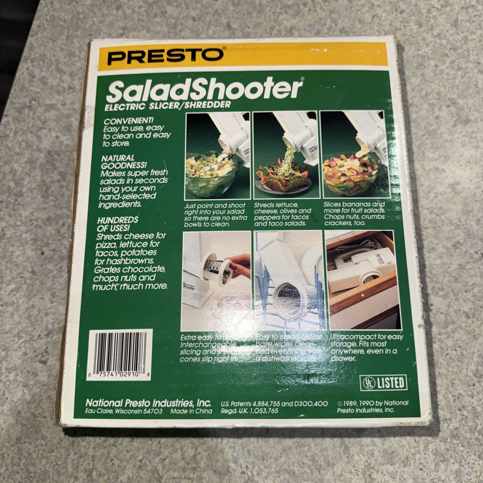Presto Salad Shooter Electric Food Slicer Shredder 02910 Vintage Excellent Cond