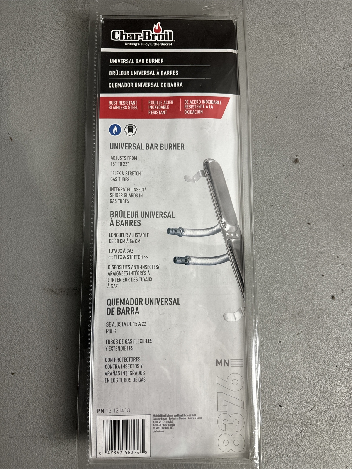 Char-Broil Universal Bar Burner 8858376 15″ to 22″