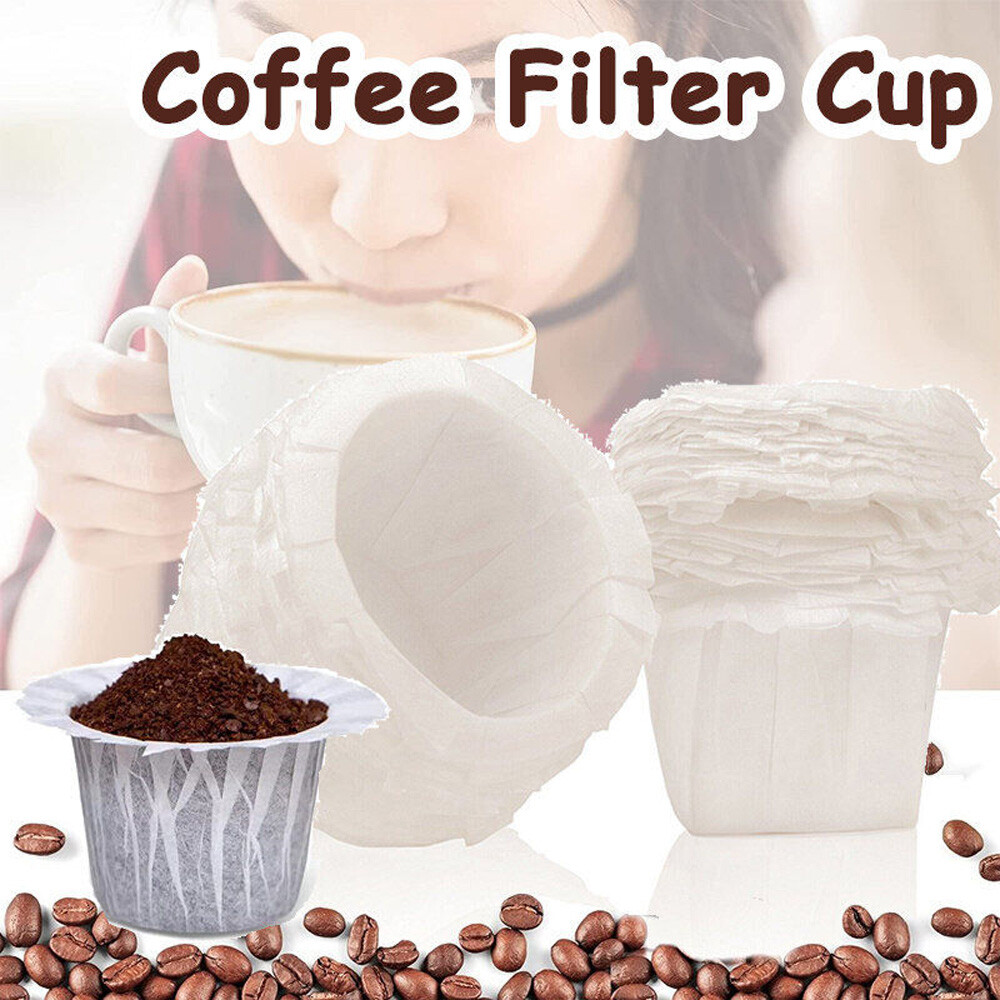 100/200/300 Disposable Paper Filter Cups for Reusable Coffee Pods Keurig K-Cup