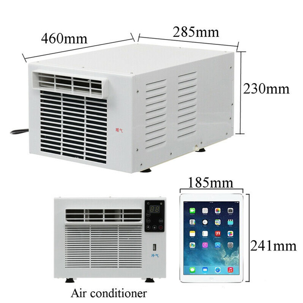 1100W Portable Window Refrigerated Air Conditioner Cold & Heat With Timer Remote