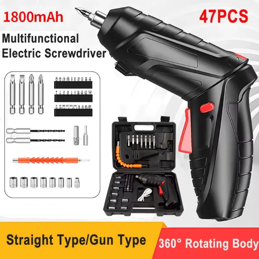 3.6V Cordless Electric Screwdriver Set USB Charging 3Nm Screw Gun With LED Light