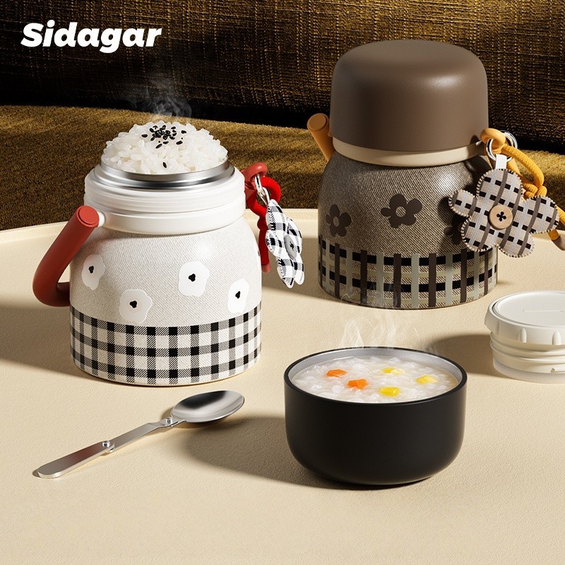 Sidagar 24 oz Insulated Food Container 12h Heat Retention with Foldable Spoon