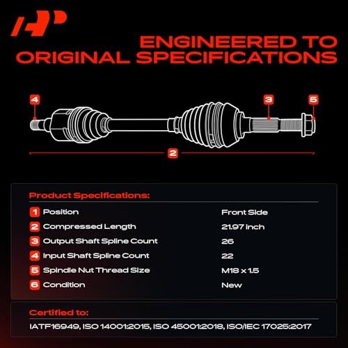 CV Axle Shaft Assembly | Compatible with Front Driver or Passenger Side