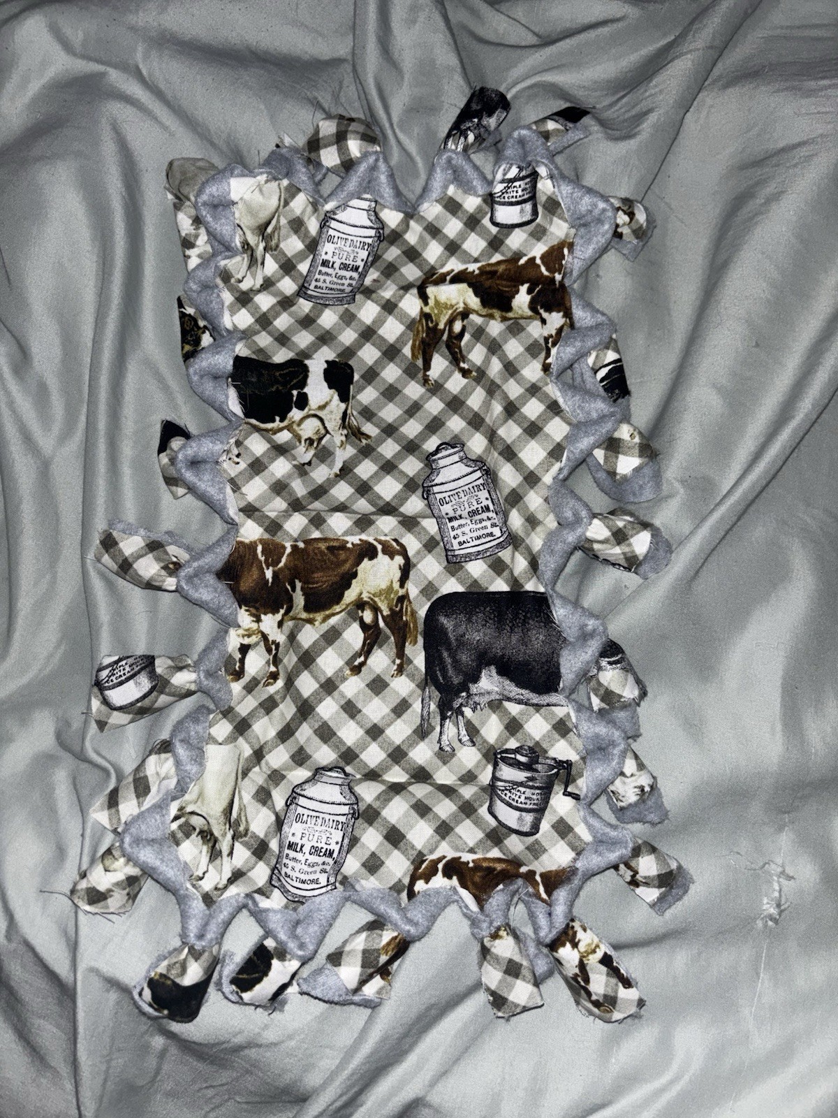 Preemie Changing Blanket Gray Check Plaid Cow Animal Print Unisex Baby Toddler!