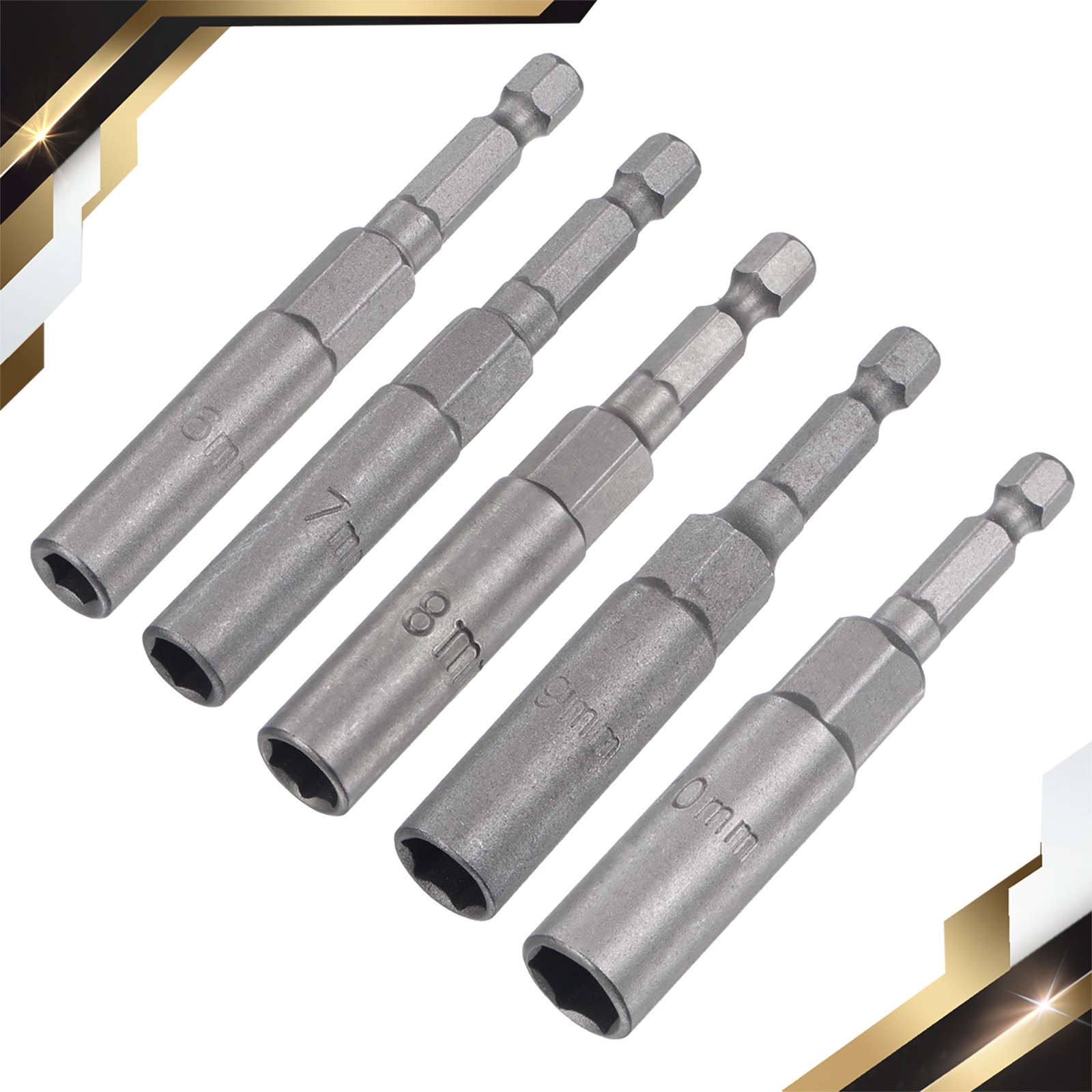 1/4″ Quick Change Hex Shank 6/7/8/9/10mm Nut Driver Bit No-magnetic CR-V
