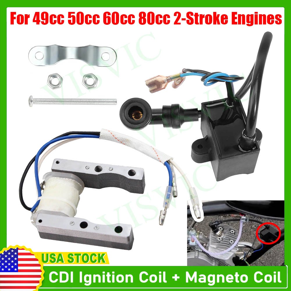 Ignition Coil CDI High Performance For 49cc 60cc 66cc 80cc Motorized Bike