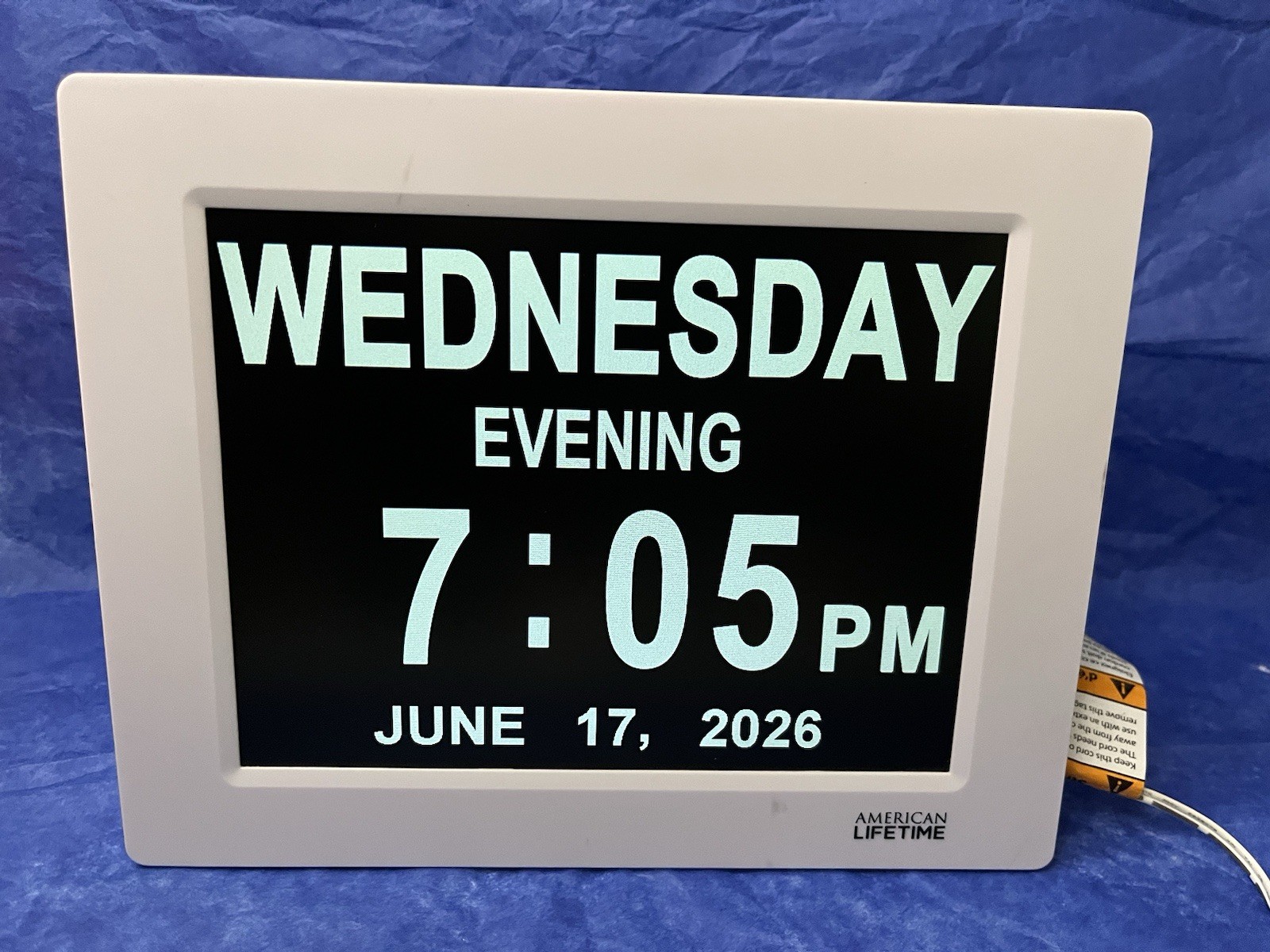 American Lifetime Digital Calendar Day Clock Memory Loss Dementia Vision 8”