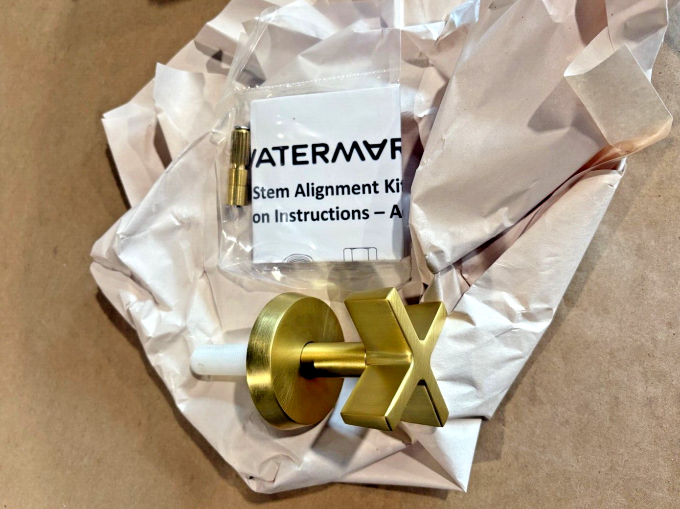 Watermark 37-WTR-BL3-SPVD Cross Handle For Wall-Mount Shower Trim in BRASS – PVD