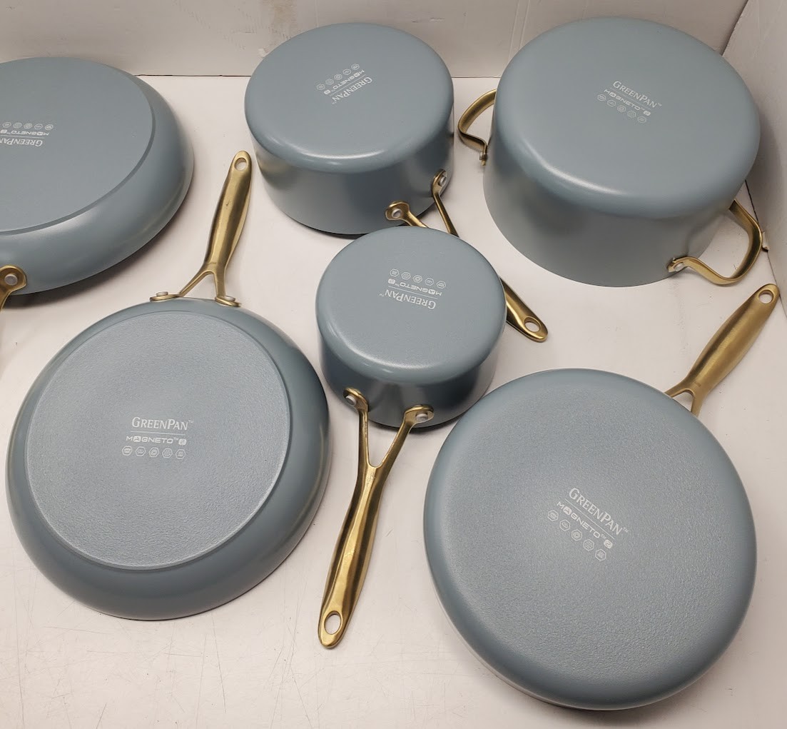 GreenPan Jewel Pro 10PC Ceramic Nonstick Cookware Set BLUE *See Description*