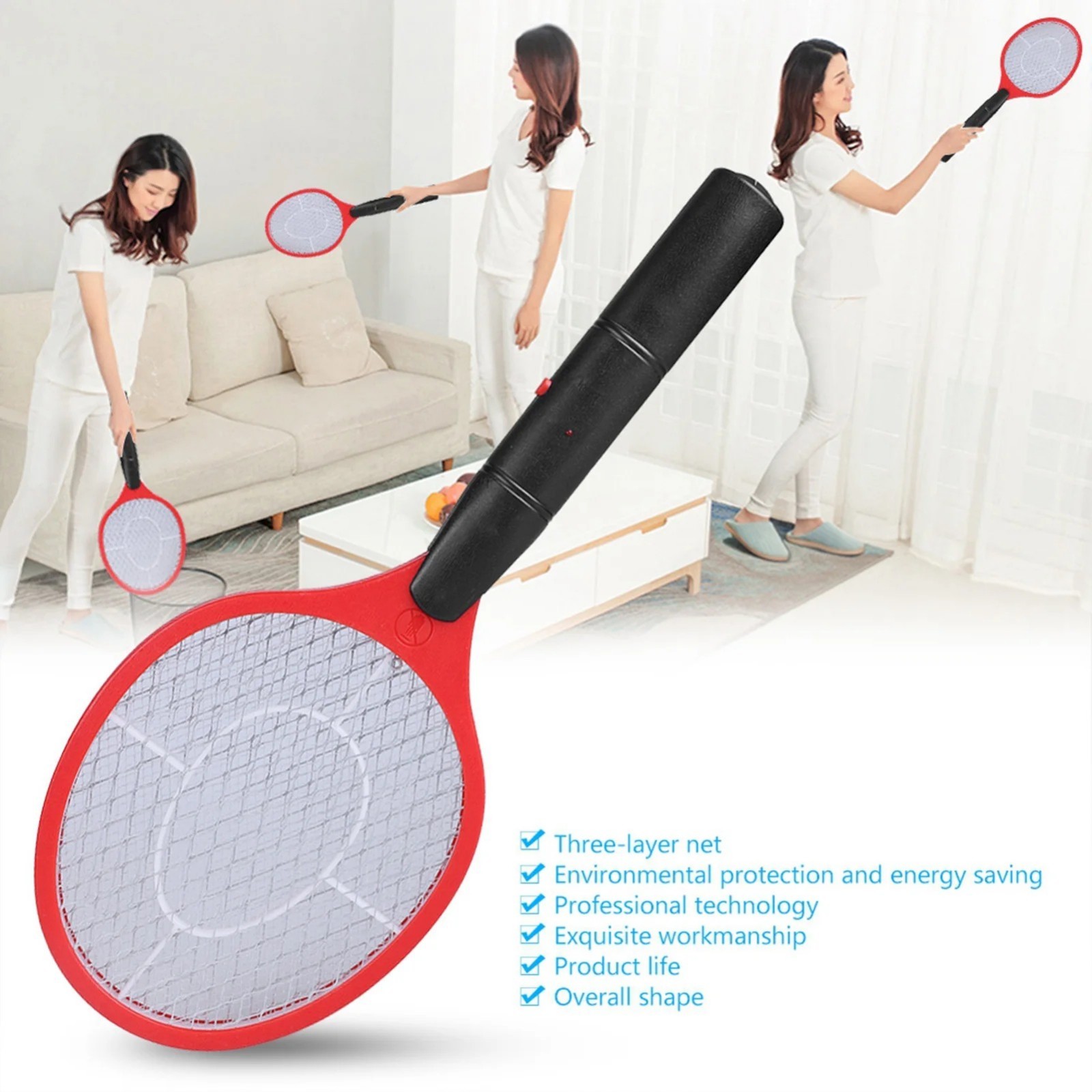 Electric Mosquito Swatter Cordless Battery Power Electric Fly Mosquito Swatter