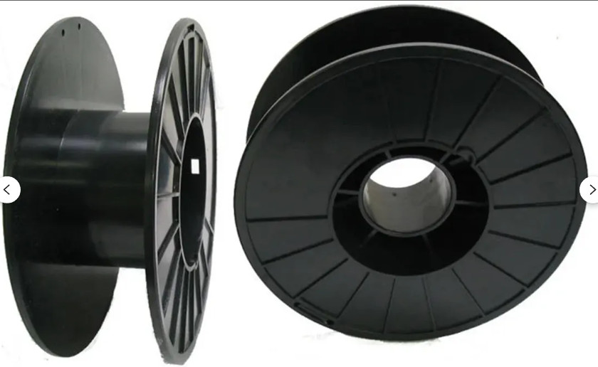 EMPTY LARGE BLACK PLASTIC SPOOL WIRE ROPE CABLE CRAFTS CHRISTMAS LIGHT ORGANIZER