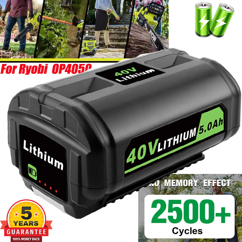 For Ryobi 40Volt 5Ah Battery High Capacity Lithium OP4050 OP4060 OP40401 OP40501