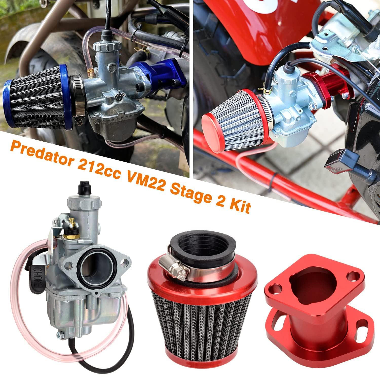 26mm Carburetor for Predator 212cc 196cc Mini Bike Go Kart GX160 GX200 6.5hp