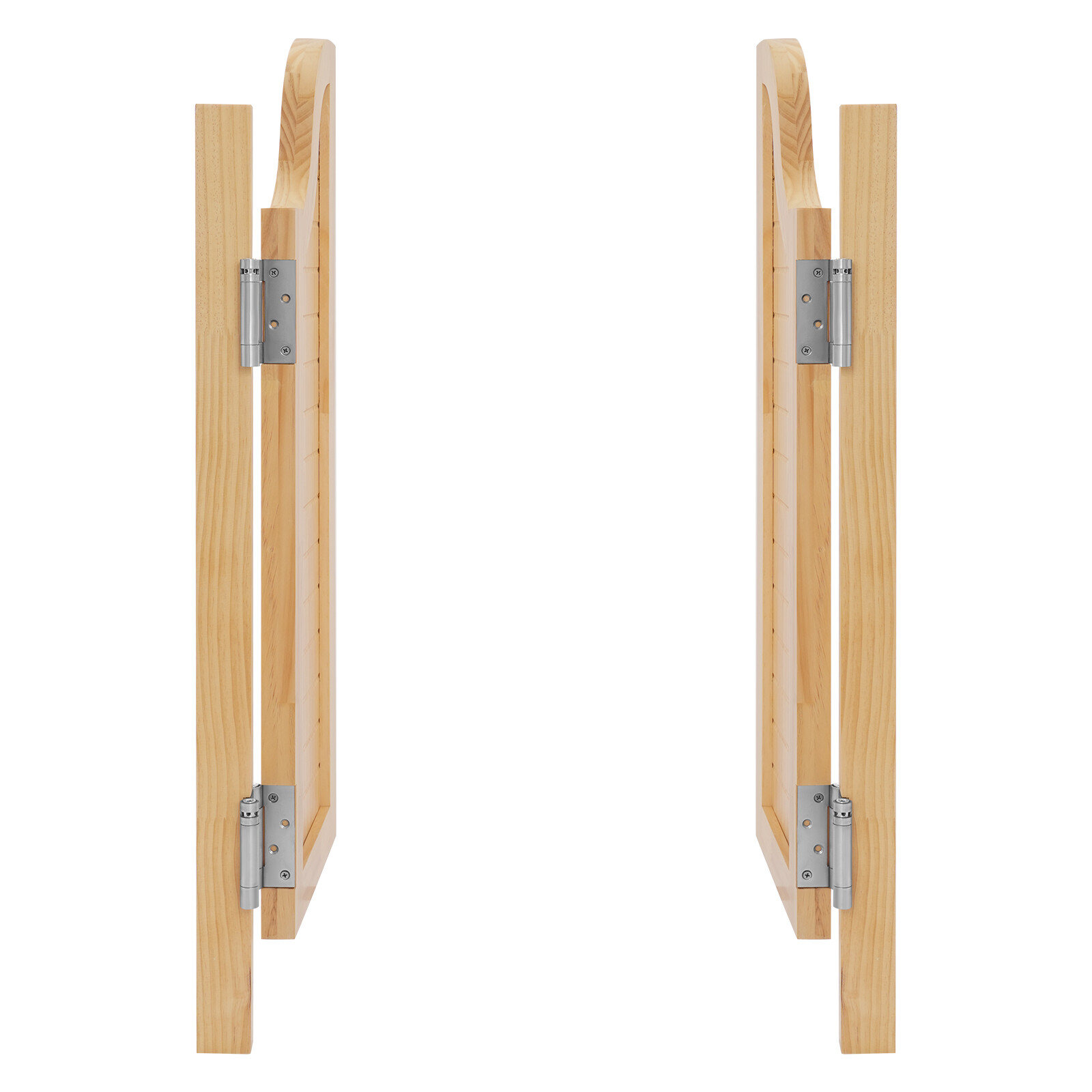 27.5x35in Log Color Partition Door Swing Solid Wood For Shop Entrance W/4*Hinges