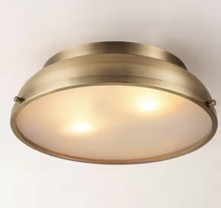 RRTYO Calico 14.2 in. 2-Light Aged Bronze Modern Transitional Flush Mount New
