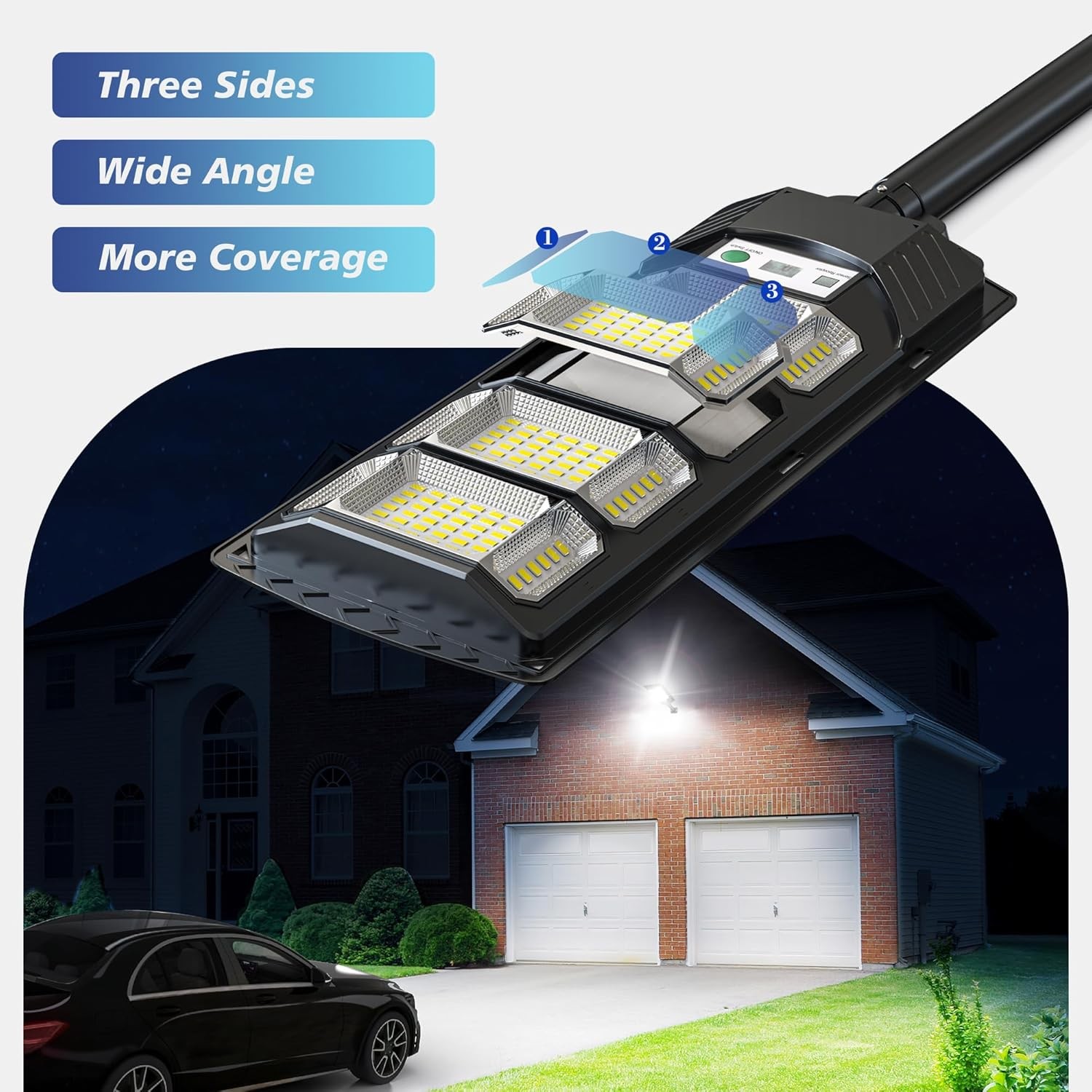 Commercial 1000000LM LED Outdoor Dusk to Dawn Solar Street Light Road Area Lamp