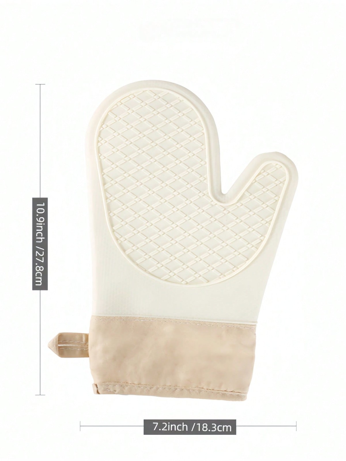 White Silicone Oven Mitt Heat Resistant One Size 1PC