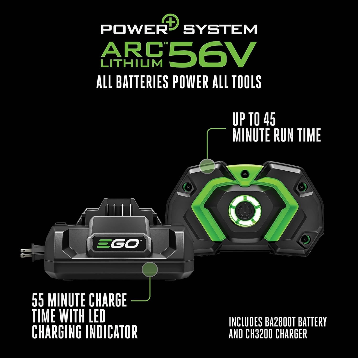 EGO POWER+ ST1623T String Trimmer, Battery Powered, 16″ Trimmer for Weeds, Grass