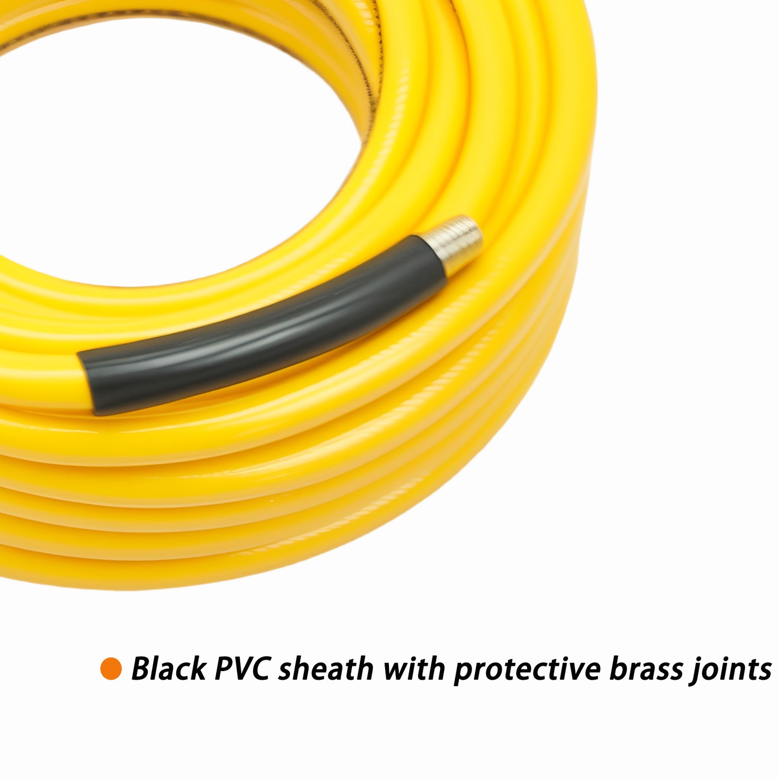 High-Quality 3/8 Inch × 50 ft Reinforced PVC Air Hose 50 Ft with Brass Fittings