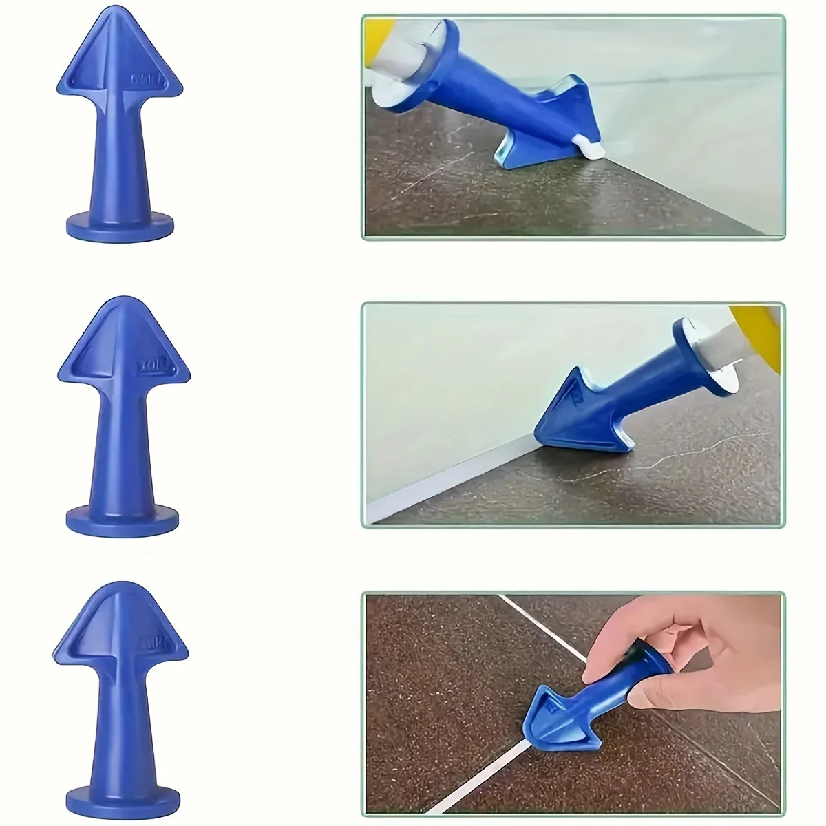 4 pcs Silicone Caulking Tool Kit， Silicone Sealant Nozzle, Grout Scraper, Great